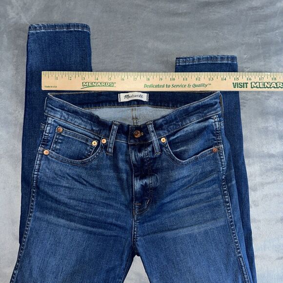 Madewell 9" High Rise Skinny Jeans Stretch Blue Denim Dark Wash Womens Size 28 - Picture 5 of 7